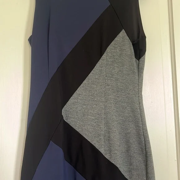 White House Black Market Navy, Gray & Black Dress - Picture 2 of 10